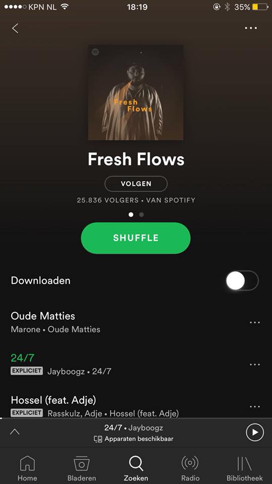 ’24/7′ van Jayboogz in de Fresh Flows playlist!